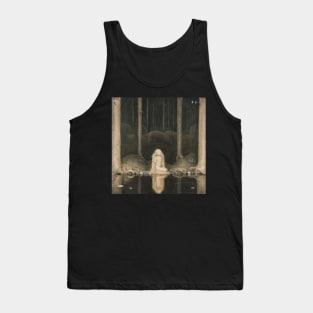 Princess Tuvstarr gazing down into the dark waters of the forest tarn by John Bauer 1913 Tank Top